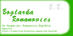 boglarka romanovics business card